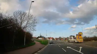 Cyclist on Carriageway and Merging Traffic thumbnail