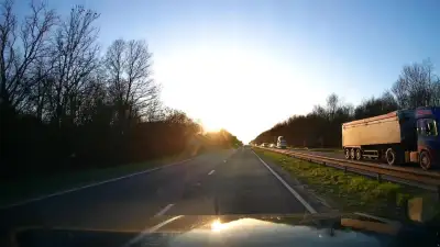 Merging Traffic with Sun Glare thumbnail