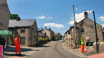 Village Pedestrians and Open Car Door thumbnail