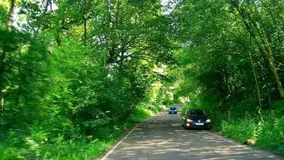 Oncoming Van on Narrow Rural Road thumbnail