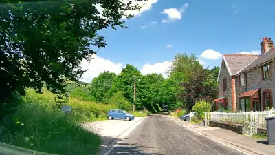 Caravan on Narrow Rural Road thumbnail